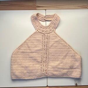NEW American Eagle Crochet Cream Halter Top Small